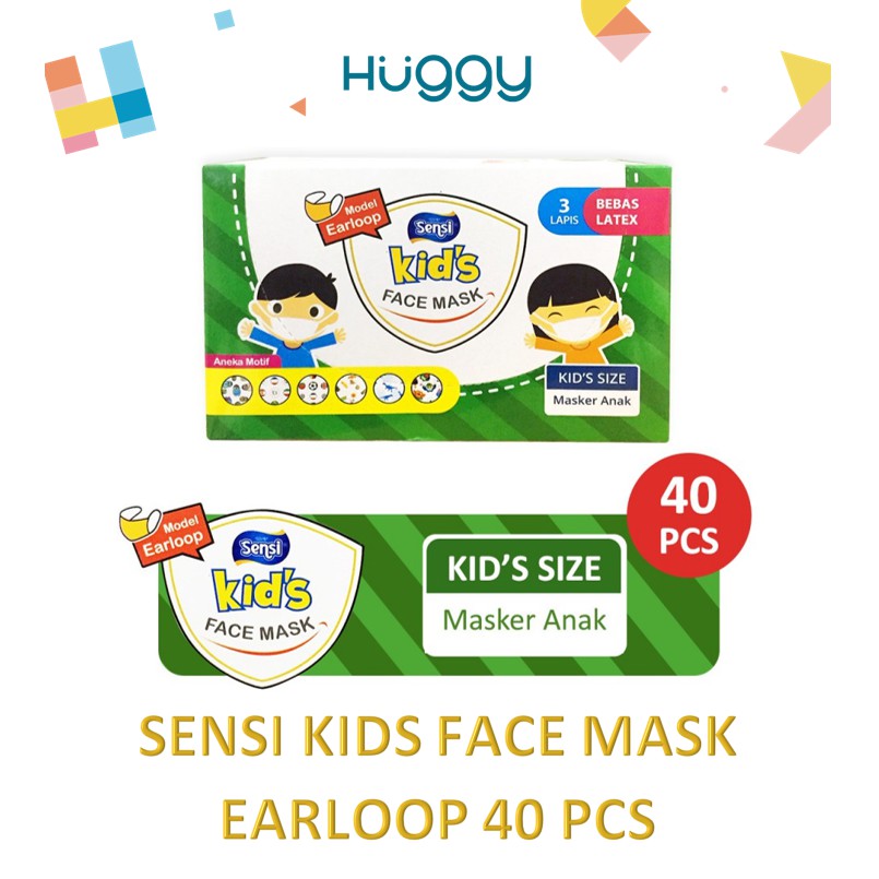 Sensi Kids Face Mask Earloop 3ply Masker Anak 40 Pcs EARLOOP