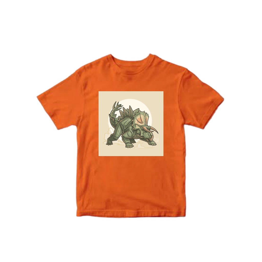 KAOS BAJU ANAK DINOSAURUS RHYNO Triceratops UNTUK ANAK 2-10 TAHUN