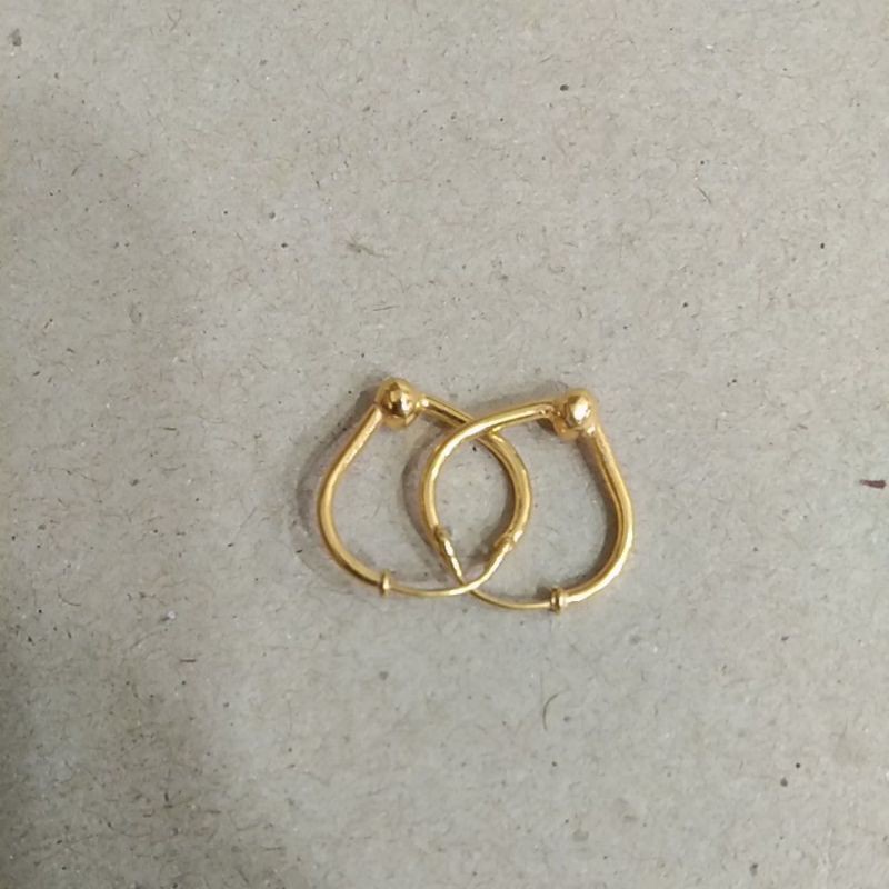 anting anak ring segi tiga bola 1 setengah gram emas muda
