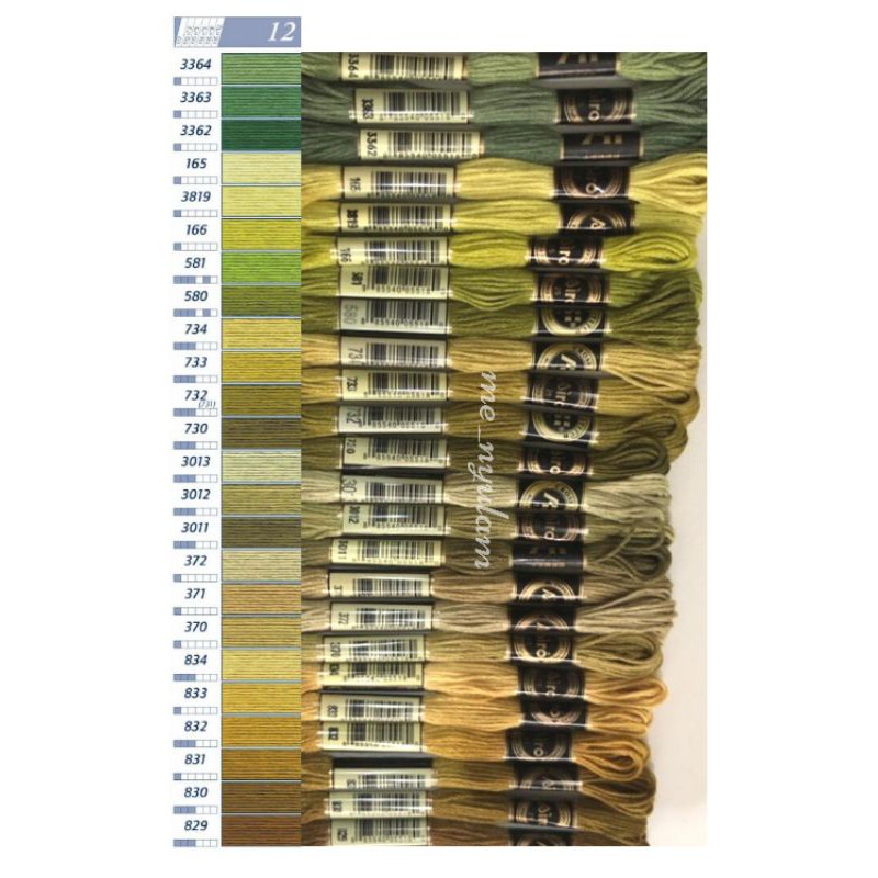 Benang Sulam Airo Katalog 12 Hijau - Emas