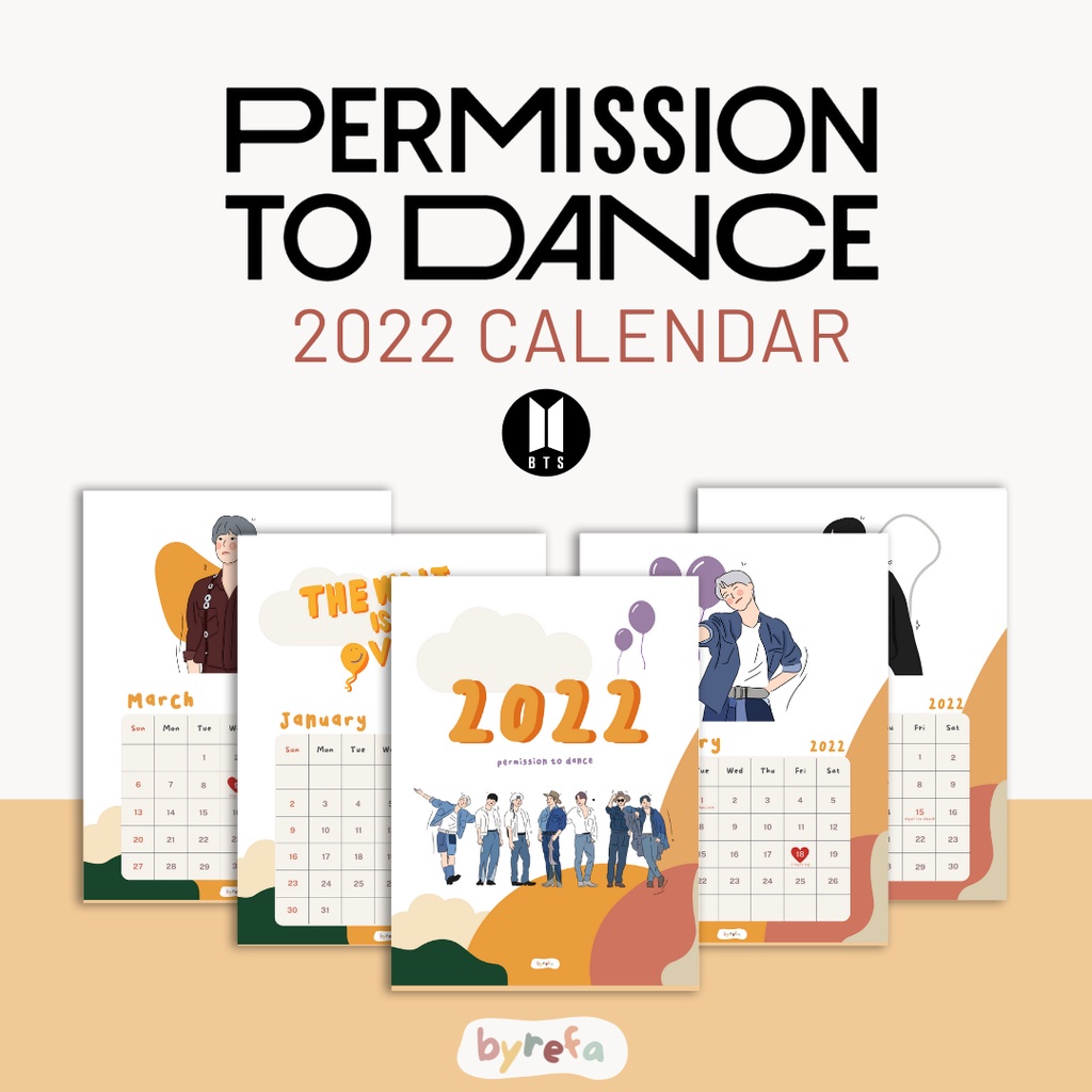 

Kalender BTS Permission to Dance 2022 / Kalender aesthetic / BTS Calendar / Kalender 2022
