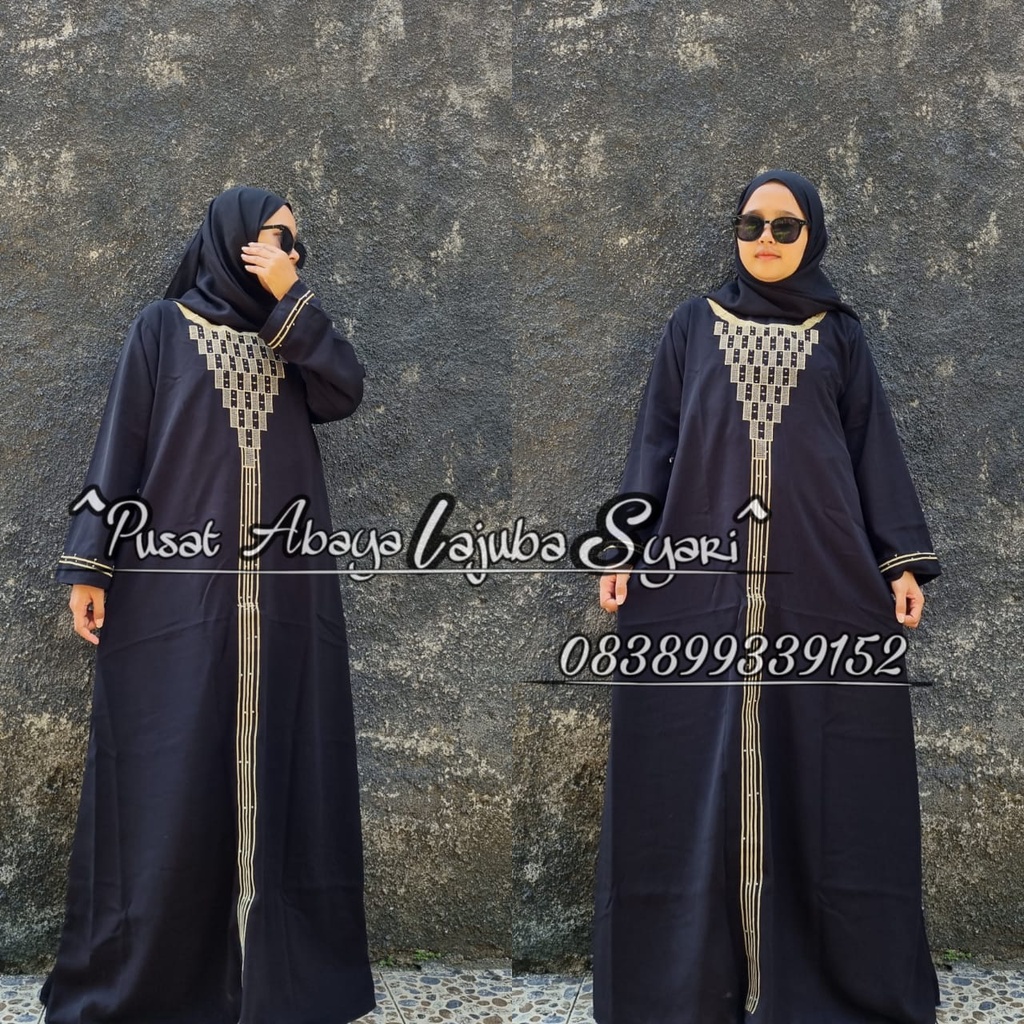 murah gamis bordir turkey-jubah bordir turkey- busana muslim - abaya bordir remaja terbaru-abaya bordir arab kekinian-abaya bordir turki terbaru-motif bordir piramid (BR94)