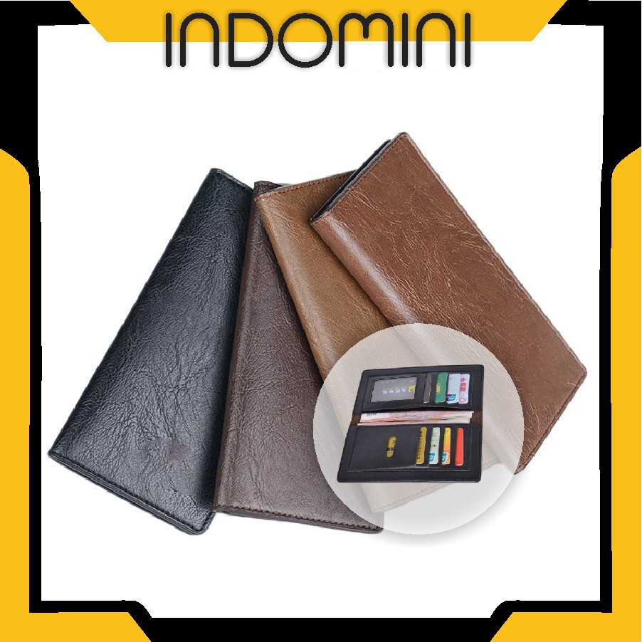 INDOMINI D007 DOMPET PANJANG KULIT PRIA WANITA IMPORT MURAH Buluo Long Wallet Man 8068 GAYA KOREA