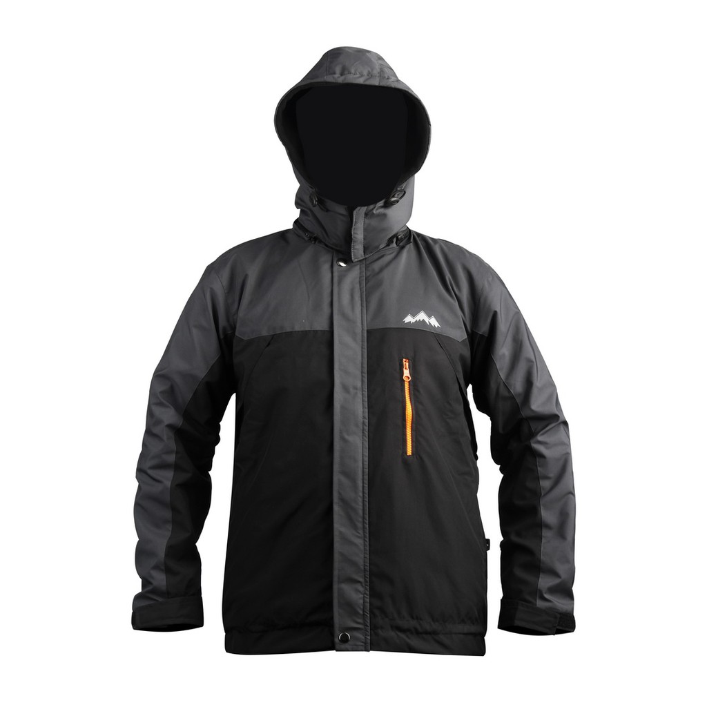 Jaket Taslan Outdoor Waterproof, Pria , Jaket Highlander Grey Black