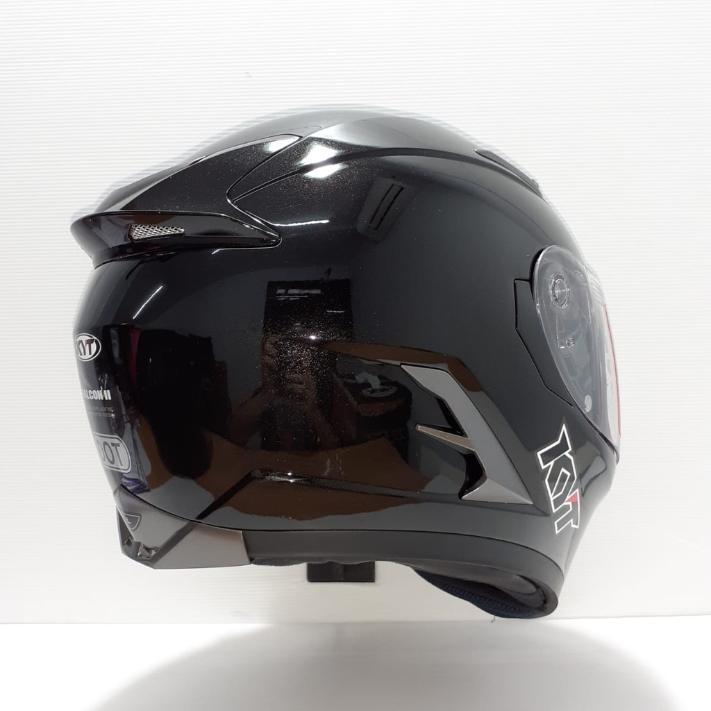 HELM KYT FULLFACE KYT FALCON SOLID BLACK METALIC