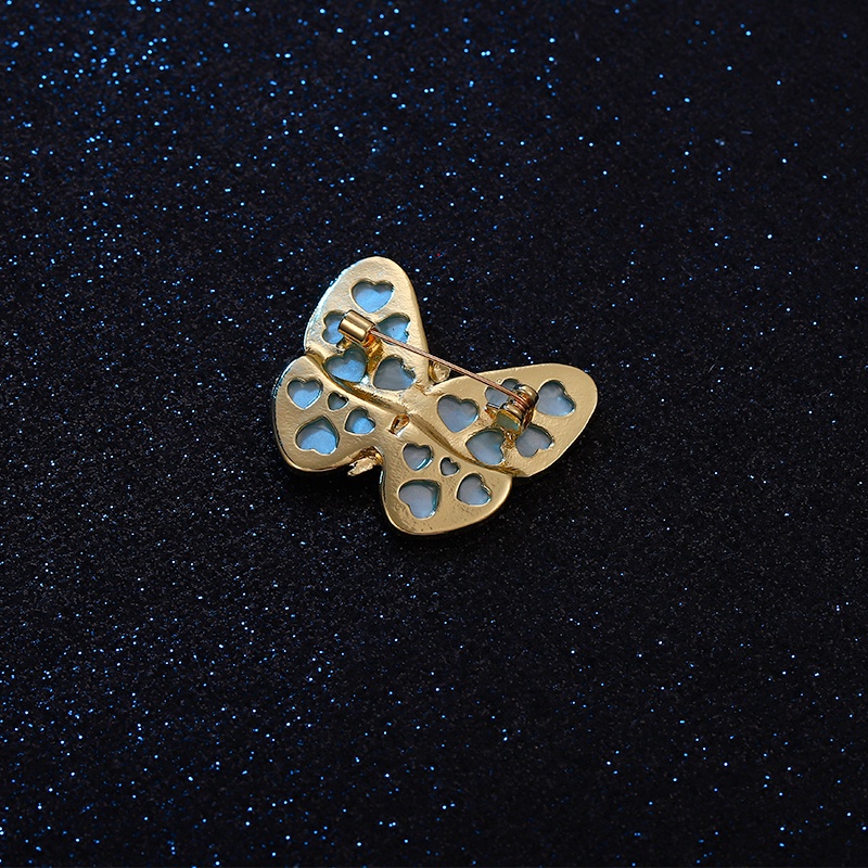 Pin Butterfly Berlian Imitasi 3 Warna Untuk Aksesoris Pakaian