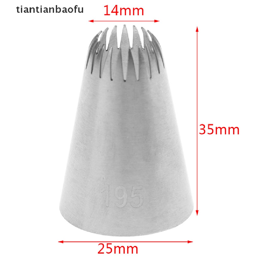 [tiantianbaofu] #195 Cake Head Metal Icing Piping Nozzles Stainless Steel Cake Cream Decor Tip Boutique