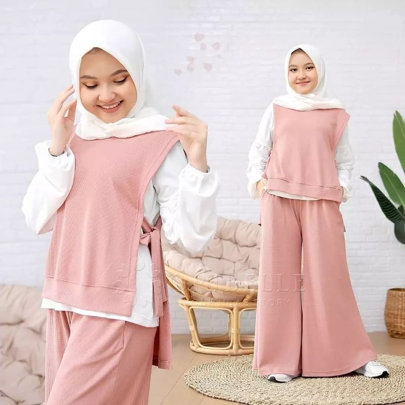 Setelan Anak Terbaru 2023 Sherina Set Kids Matt Ity Crepe Setelan Atasan Celana Rompi Anak Perempuan