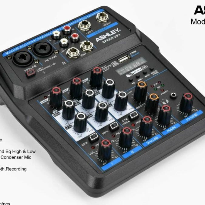 mixer audio mini 4ch 4 ch ashley speed up4 4 channel bluetooth usb
