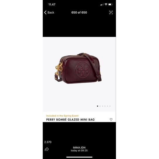 TB Perry bombe glazed mini bag