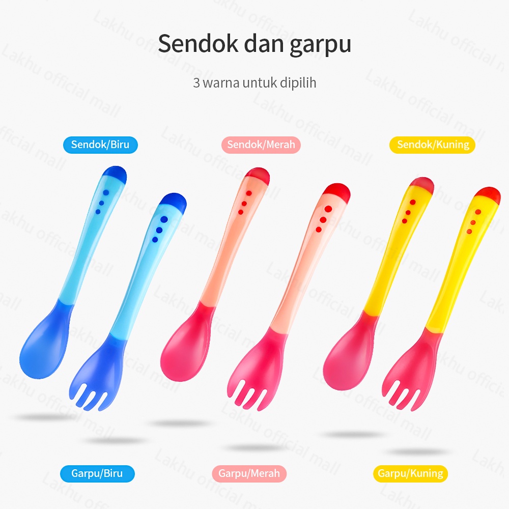 Lakhu sendok bayi sensor panas/sendok makan bayi silicone bpa free