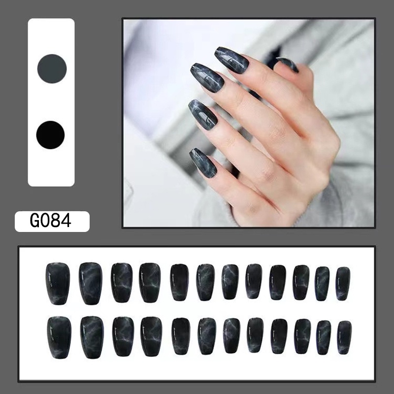 3D Kuku Palsu 24pcs/(FREE LEM)Set DIY Instant Nail Art Fake Nails Bridal Wedding Akrilik/24 pcs Kuku Palsu 3D / Stiker Kuku Palsu / Kuku Palsu Premium With Box/ Pemoles Kuku-G084