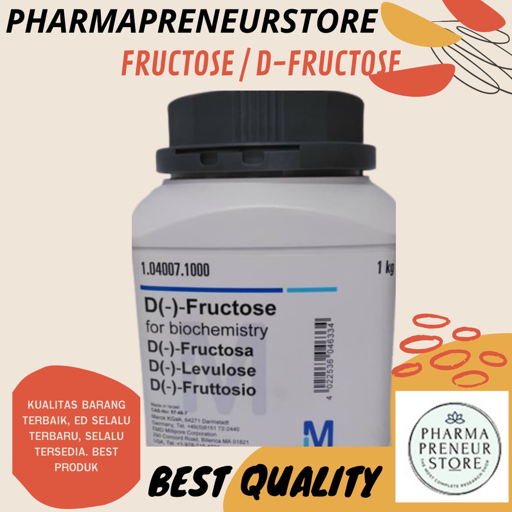 FRUCTOSE / FRUKTOSA PRO ANALISA 1 GRAM KEMASAN MERCK BEST QUALITY