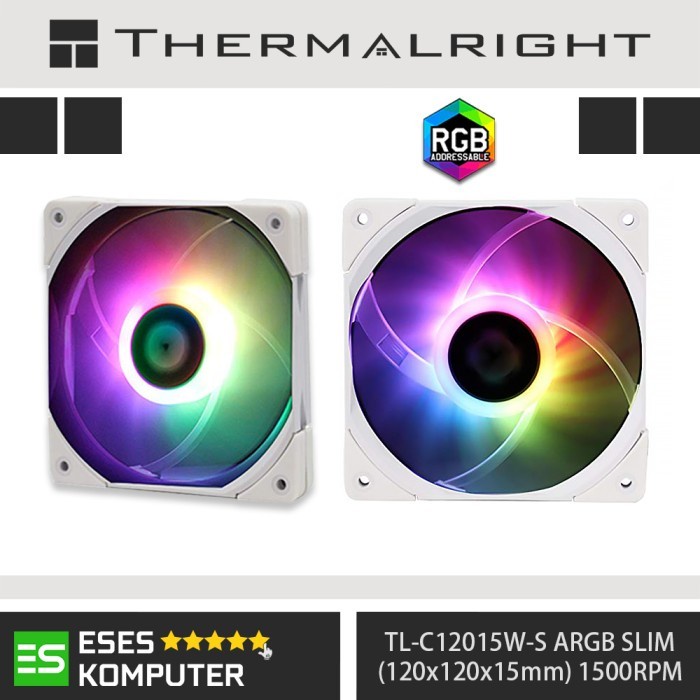 Fan THERMALRIGHT TL-C12015W-S ARGB White 120mm SLIM 15mm PWM Fan