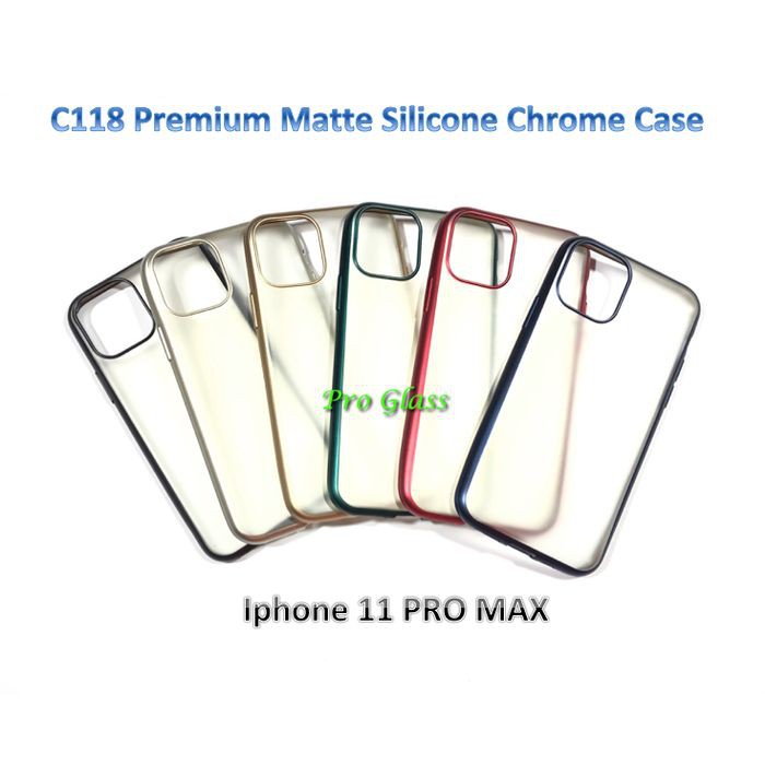 C118 Iphone 6/6s/6+/6s+/7/8/7+/8+/xr/x/xs/xsmax/11/11pro/11pro MAX Matte Silicone Chrome Case