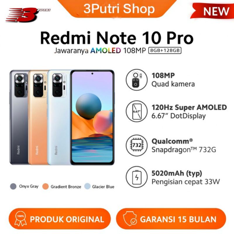 Xiomi Redmi Note 10 Pro  NFC (6/128Gb) (8/128Gb) Garansi Resmi