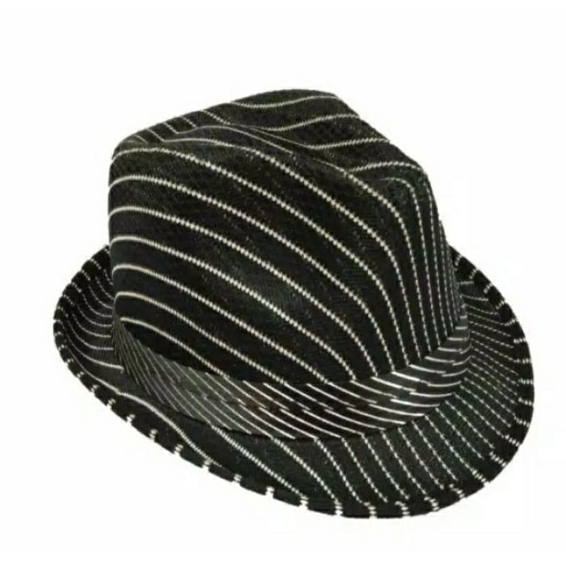 Cod Topi Fedora Fazz Motif Salur/Topi tompi/Topi cowboy/Topi bruno mars