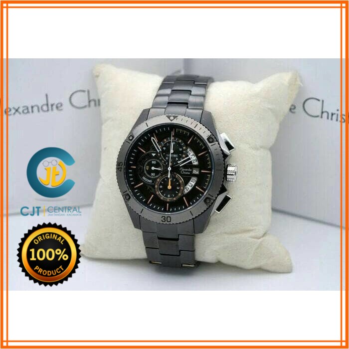 AC 6465 - ALEXANDRE CHRISTIE PRIA - ROSEGOLD BLACK - GARANSI RESMI 1TAHUN - MURAH