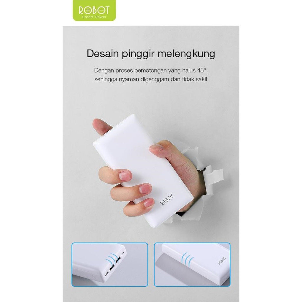 PowerBank ROBOT 20000mAh RT20 Dual Input &amp; Dual Output Original - Garansi Resmi 1 Tahun