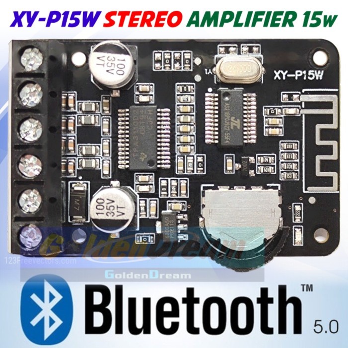 XY-P15W Amplifier Bluetooth 5.0 Stereo 2x30w 60W Ampli XY P15W 12v 24v