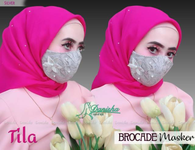 Masker Tila Brocade Brokat Original Danisha Hijab