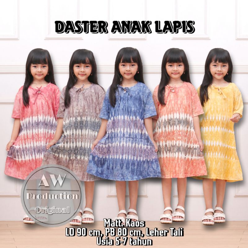 Baju Daster Anak Perempuan 5-7 Th Motif Karakter Dress Anak Kekinian