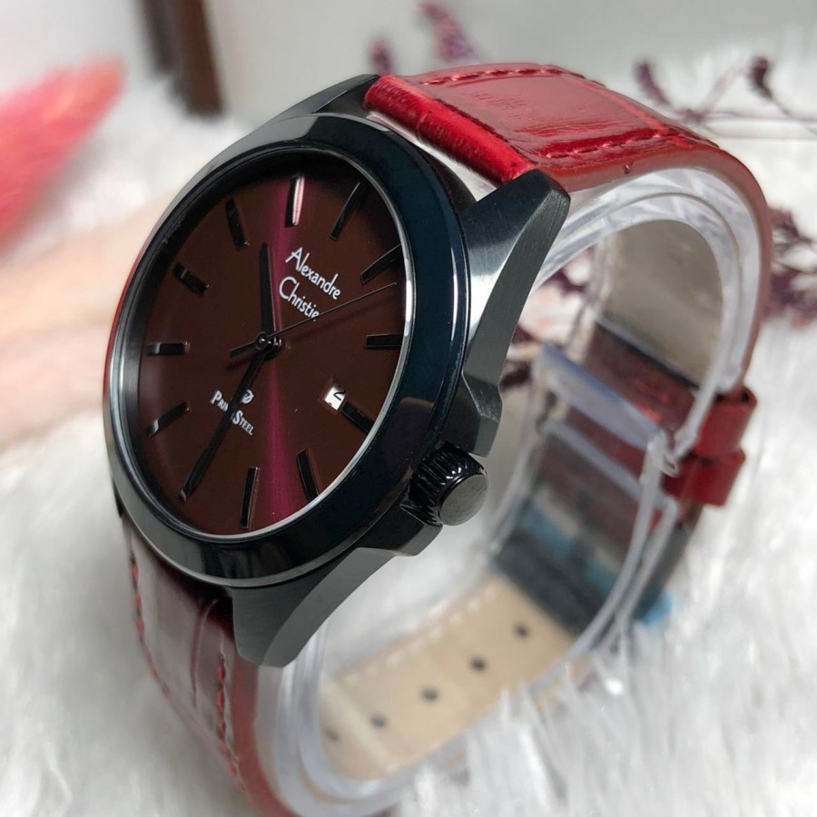 ORIGINAL Jam Tangan Wanita Alexandre Christie Leather AC 1023 / AC1023 / 1023 Garansi Resmi 1 Tahun,