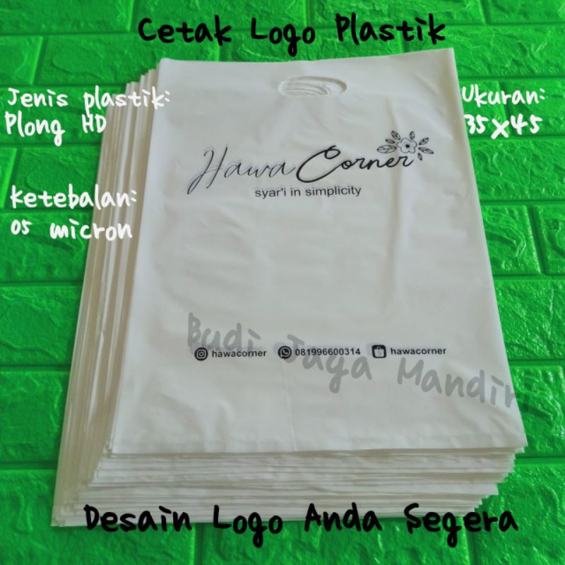 

Cetak Sablon Tas Plastik Packing Plong HD Ukuran 35 X 50 Kemasan Logo Gambar Desain Sendiri