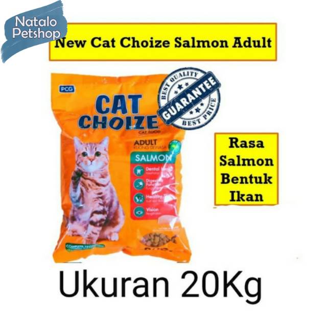 Cat Choize Adult Salmon 20KG Khusus Gojek Cat Food bentuk Ikan - Makanan Kucing Halal