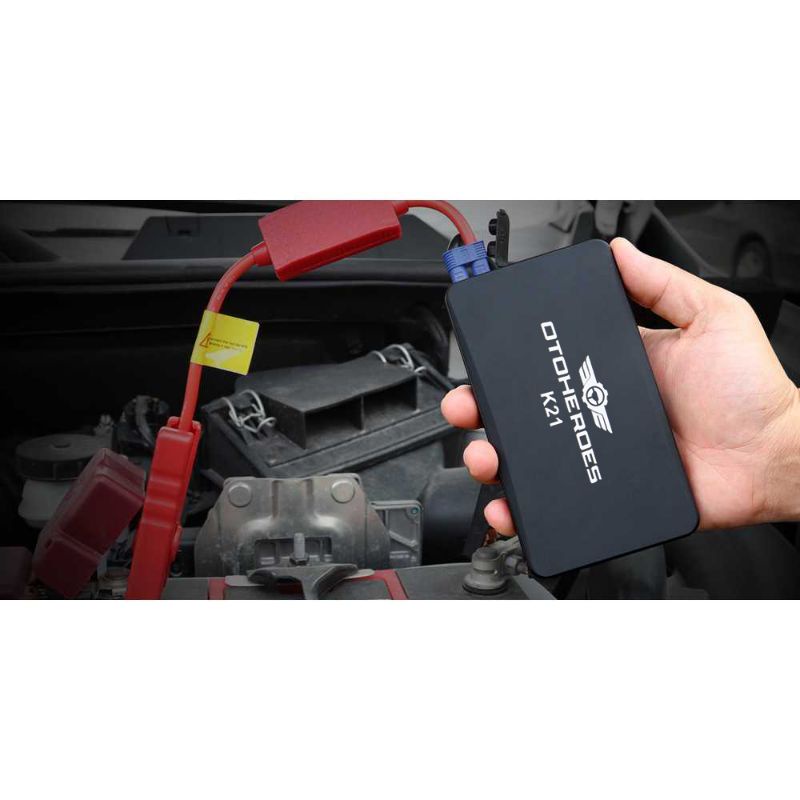 Portable USB Power Bank Car Jump Starter &amp; Flashlight 10000mAh - K21 - Black