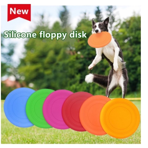 [MH] Frisbee Silikon Rubber Terbang Dog Toys Pet Mainan Hewan Piring