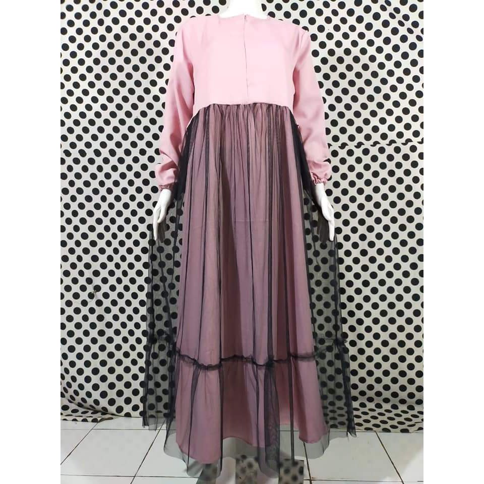 LANGSUNG KIRIM gamis tutu terlaris / gamis tutu mouscrepe