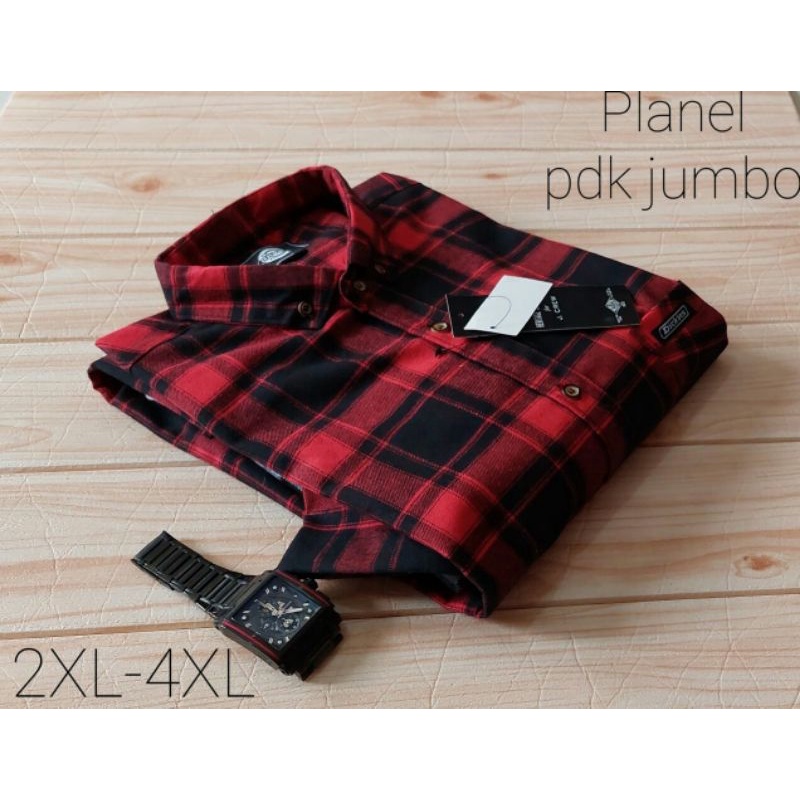 kemeja flanel lengan pendek jumbo pria original / kemeja flanel  lengan pendek big size XXL-XXX