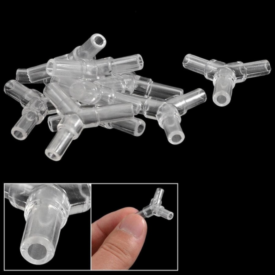 Sambungan Y selang aerator aquarium aquascape hidroponik CO2 / cabang Y selang aerator