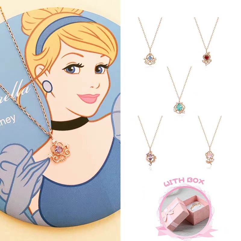 Kalung Rantai Dengan Liontin Disney Princess Untuk Wanita