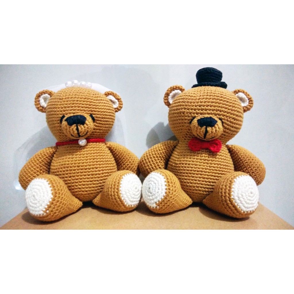 Boneka Rajut / Amigurumi Couple Wedding Bear