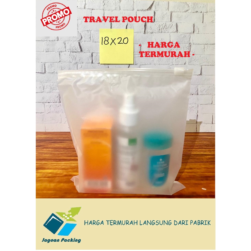 TRAVEL POUCH MATTE ZIPPER UKURAN 18 CM X 20 CM