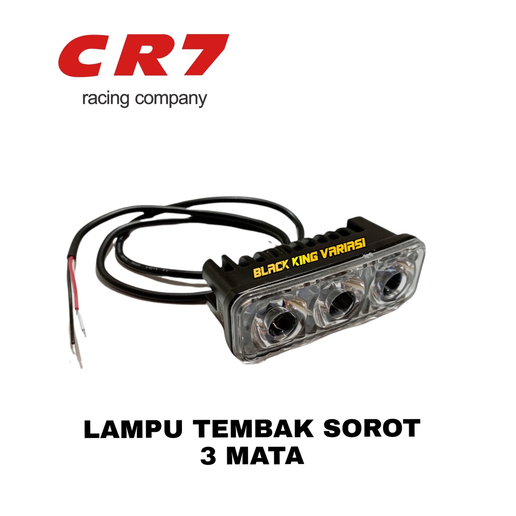 LAMPU SOROT 3 MATA/LAMPU TEMBAK CREE 3 LED DC 12-24V 18W/LAMPU SOROT CREE LED 3 MATA/LAMPU SOROT LED/LAMPU