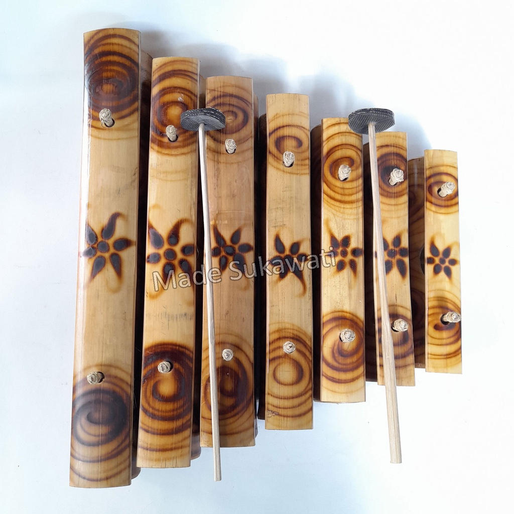 Gamelan bambu kerajinan alat musik pukul daun 7