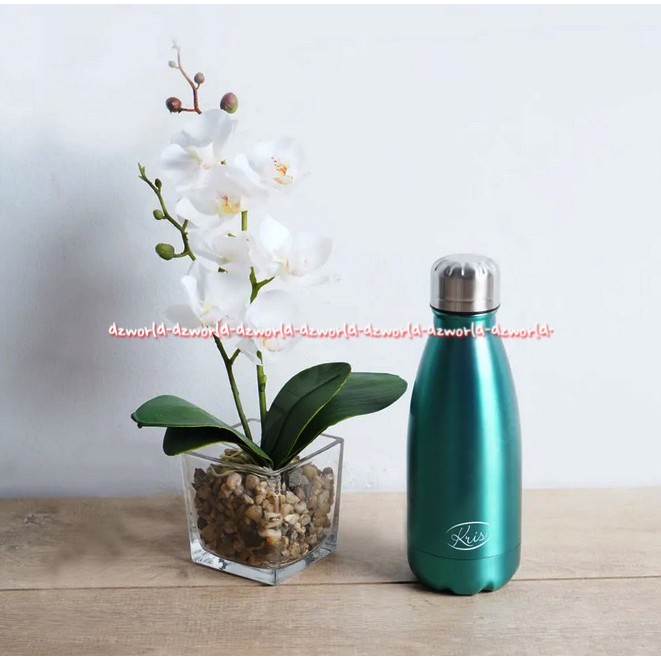 Kris Thermal Bottle Vacuum 350ml Blue Botol Minuman Panas Dingin Tahan Lama Termal Botle Vakum Krischef Krisbow Warna Hijau Tosca 350 ml