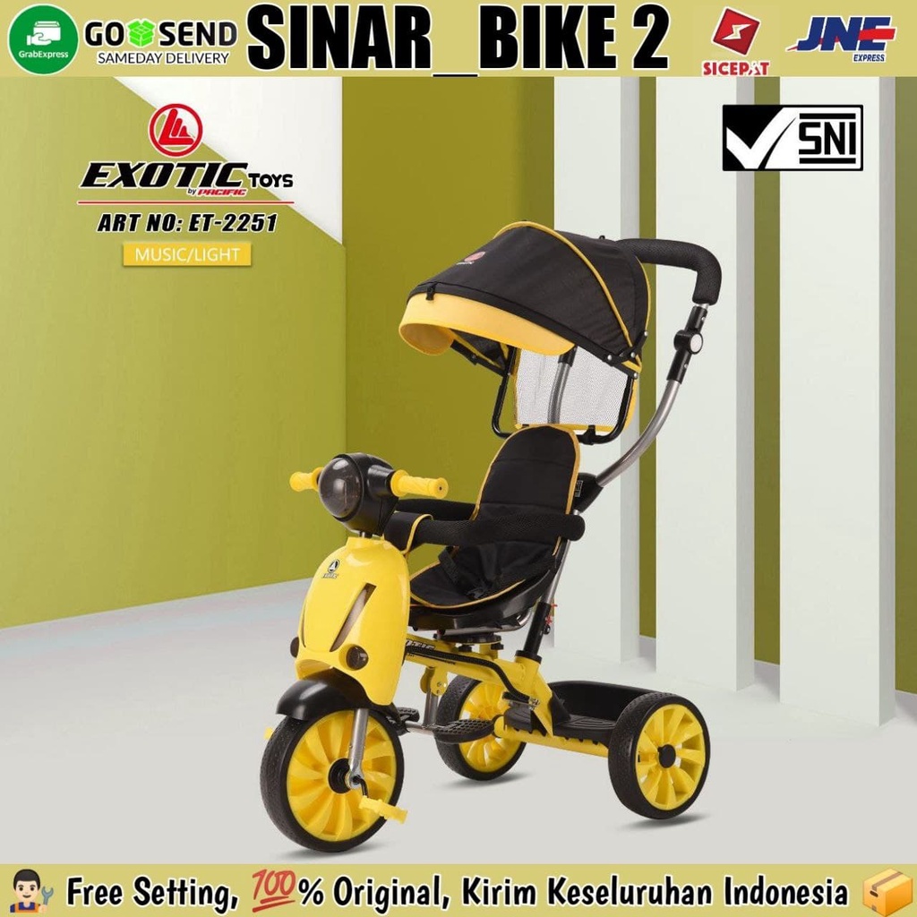 Sepeda Roda Tiga Exotic ET-2251 BMX Music Lampu Baby Tricycle