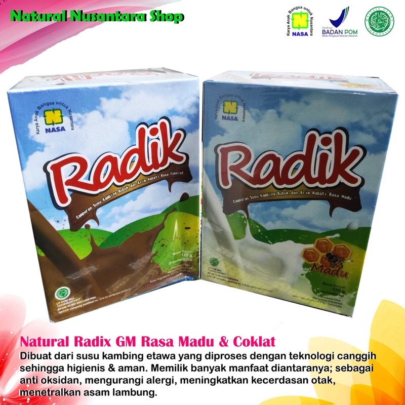 

NATURAL RADIX GM-Susu Asli Kambing Etawa-RADIKCO/RADIKMA-Susu kambing Etawa Untuk Penderita Asma