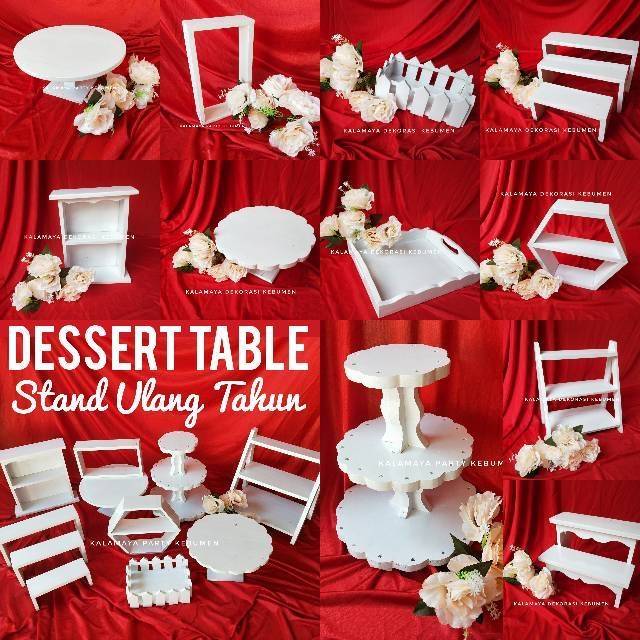 JUAL Stand Dessert Table Dekorasi Ulang Tahun Tempat Kue Unik bahan Kayu