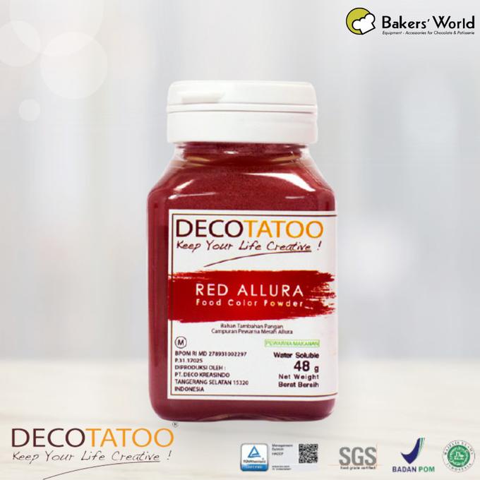 

Pewarna Makanan - Decotatoo - Merah (Red Allura) - Water Soluble 48gr ---NEW---