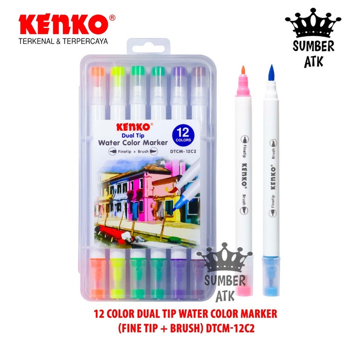 

Terbatas 12 Color Dual Tip Water Color Maker 12 Warna Dtcm-12C2 (Finetip+Brush) Promo
