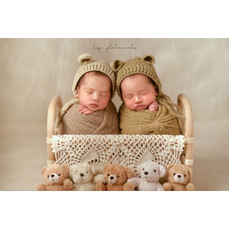 bedong rajut foto newborn selimut bayi model lilit untuk photography | Warna 2 |