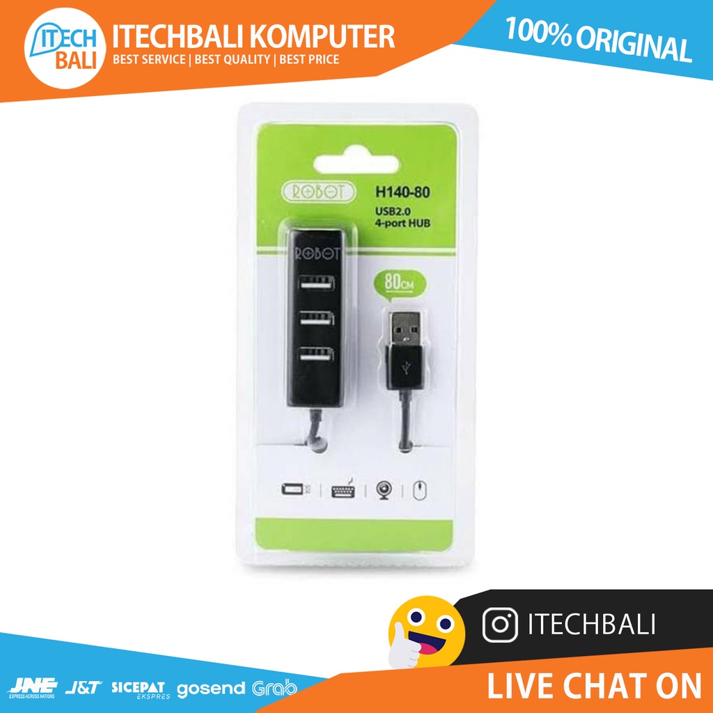 USB HUB ROBOT H140-80  4 PORT 80CM  |  ITECHBALI