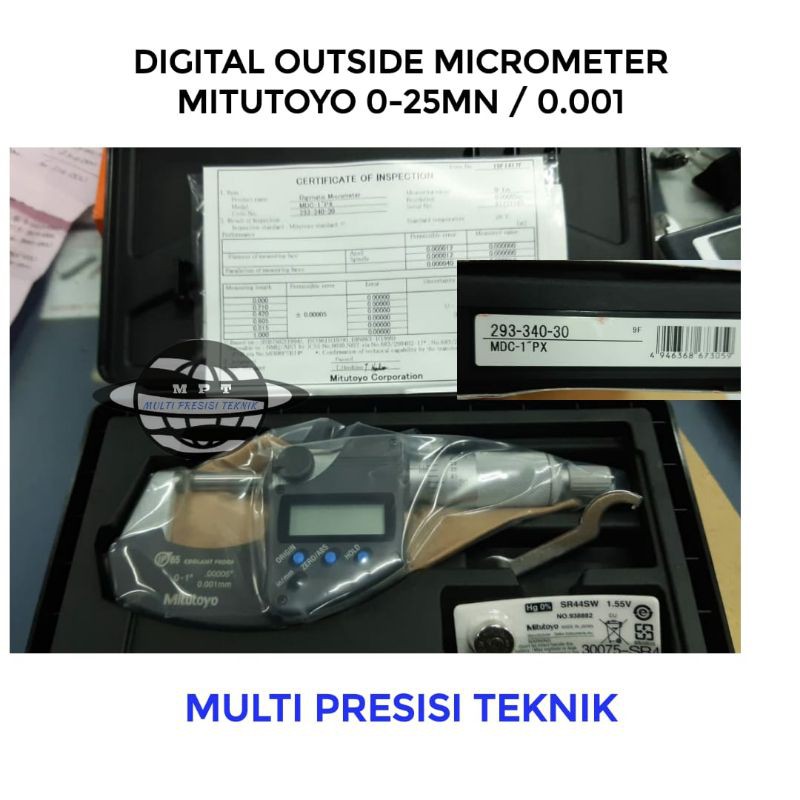 MITUTOYO 293-340 - DIGITAL MICROMETER 0-25 MITUTOYO 0.001