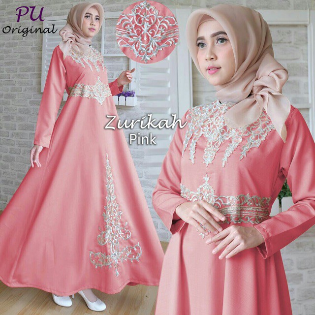 TERKINI/maxi zurikah balotelli bordir ori Pu - MAXI DRESS MUSLIM SYARI PESTA
