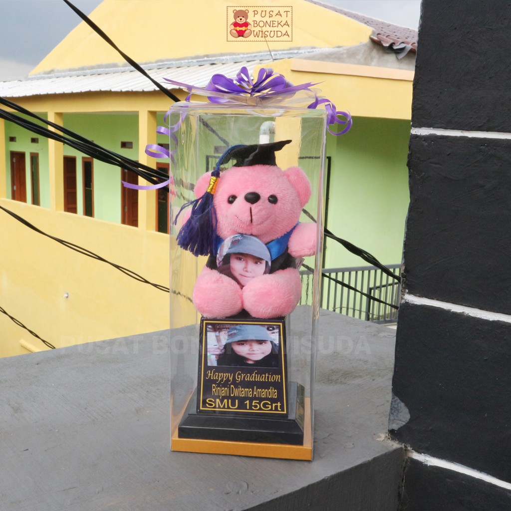 Piala Boneka Wisuda Mika Kado Hadiah Souvenir sekolah TK PAUD SD SMP Grosir Murah anak nama Custom